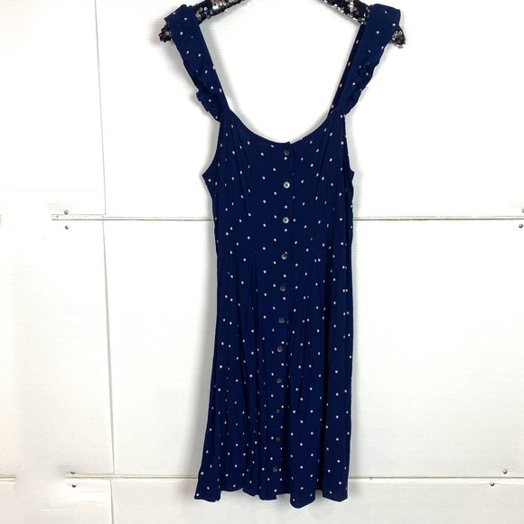 Madewell Ruffle Strap Button Front Dress Polka Dot Sz 8 - Picture 3 of 7